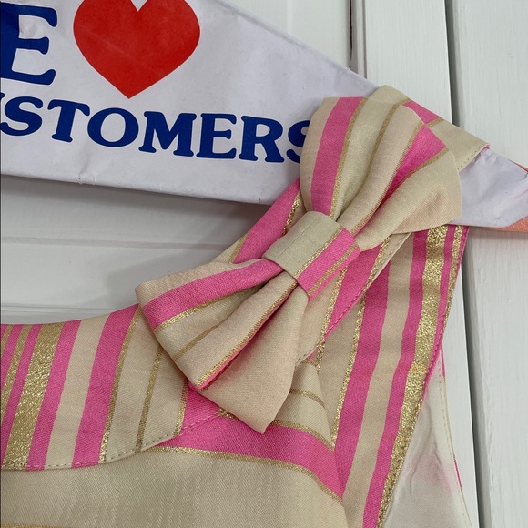 Lilly Pulitzer Pink and Gold Striped Dress - Picture 2 of 9